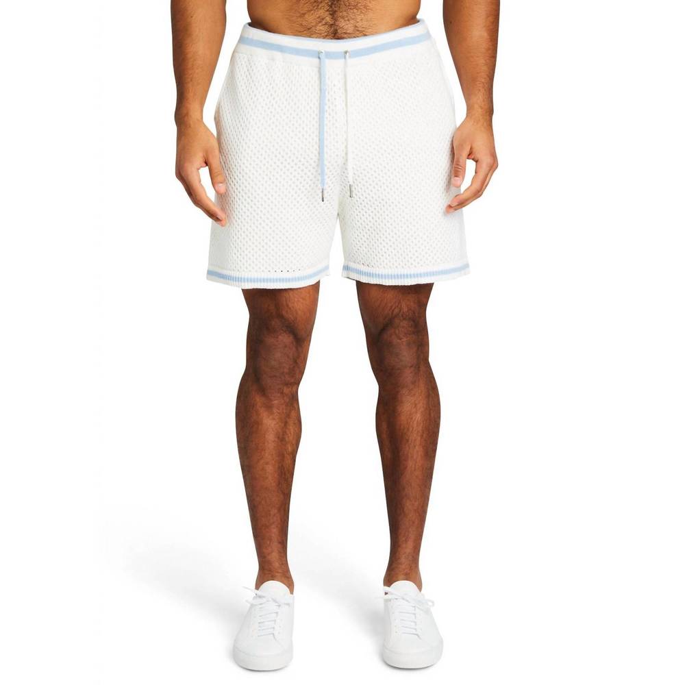 NEW SER.O.YA bruce crochet short in white/blue